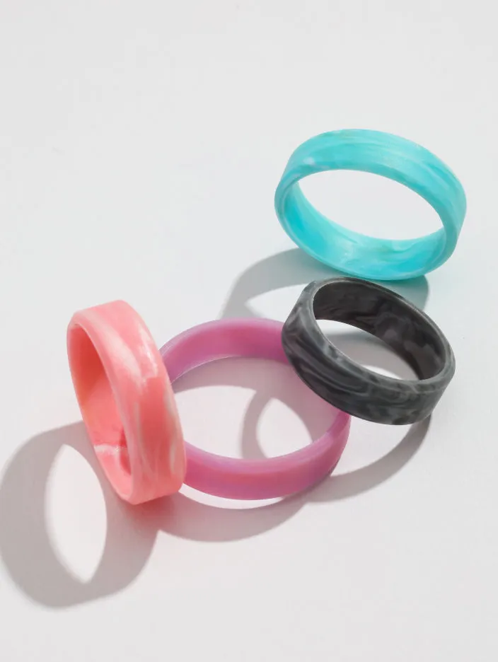 Men's Natural Stone Modern Silicone Ring