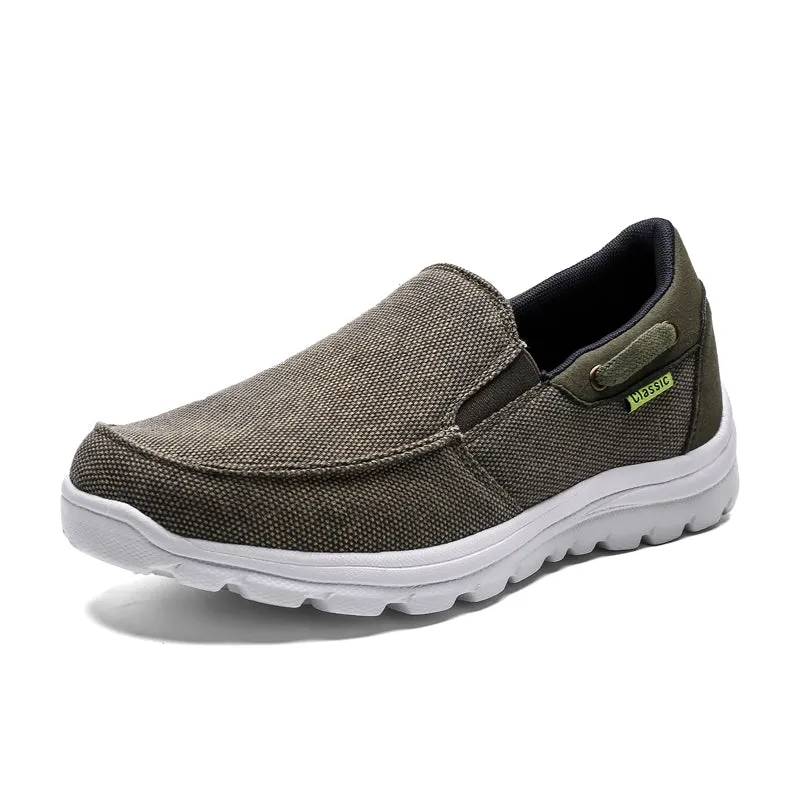 Mens Slip On Canvas Shoes Deck Shoes Casual Comfort Lightweight Loafer Flat Outdoor Sneakers