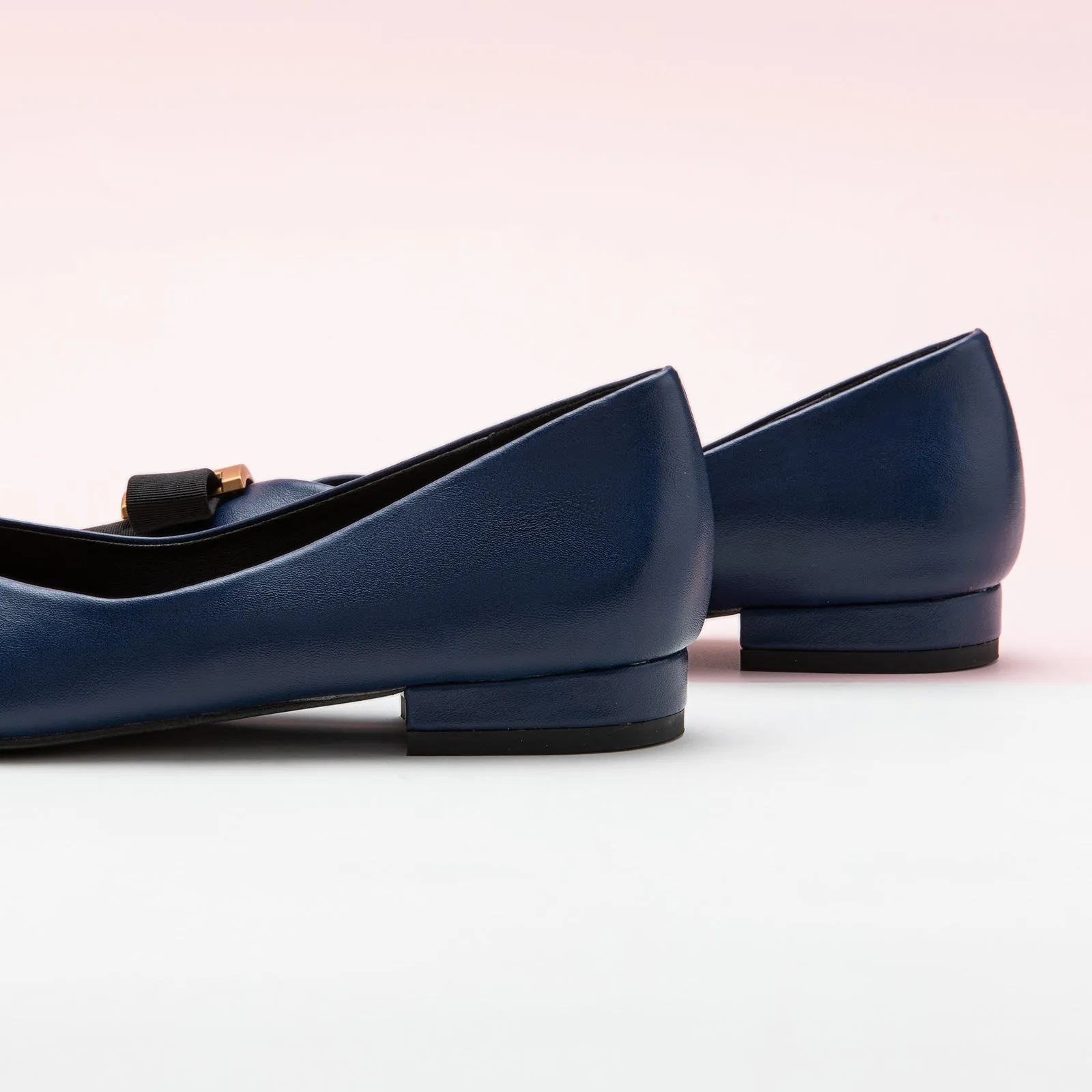 Metal Tie Flats (Aida) Navy