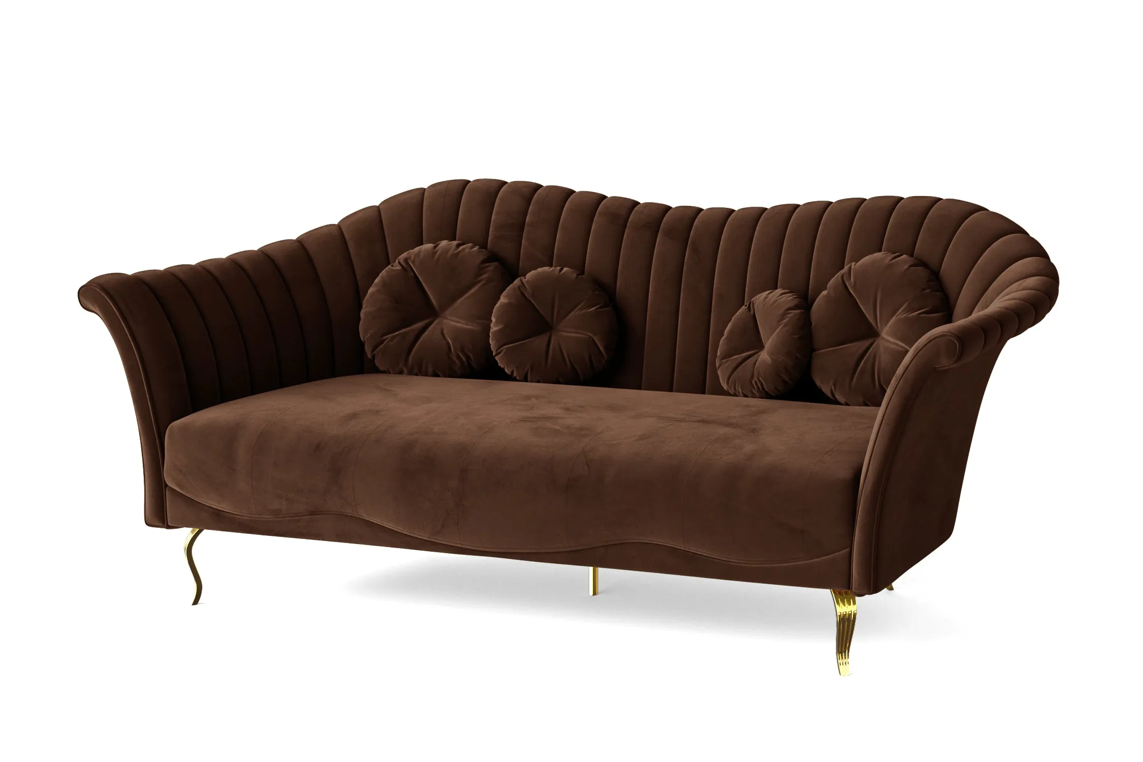 Milan 3 Seater Sofa Coffee Brown Velvet