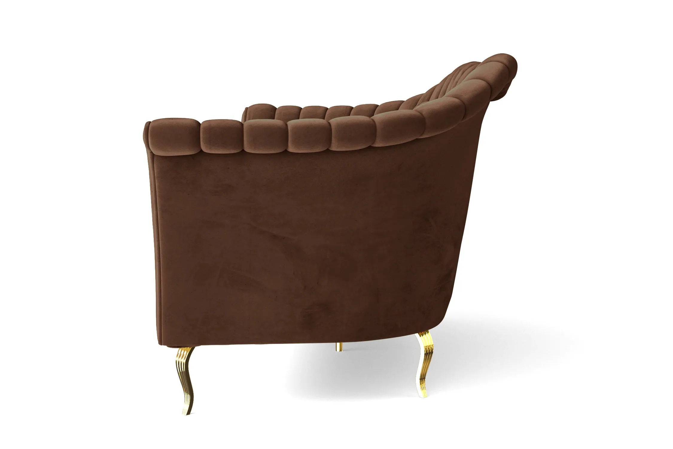 Milan 3 Seater Sofa Coffee Brown Velvet