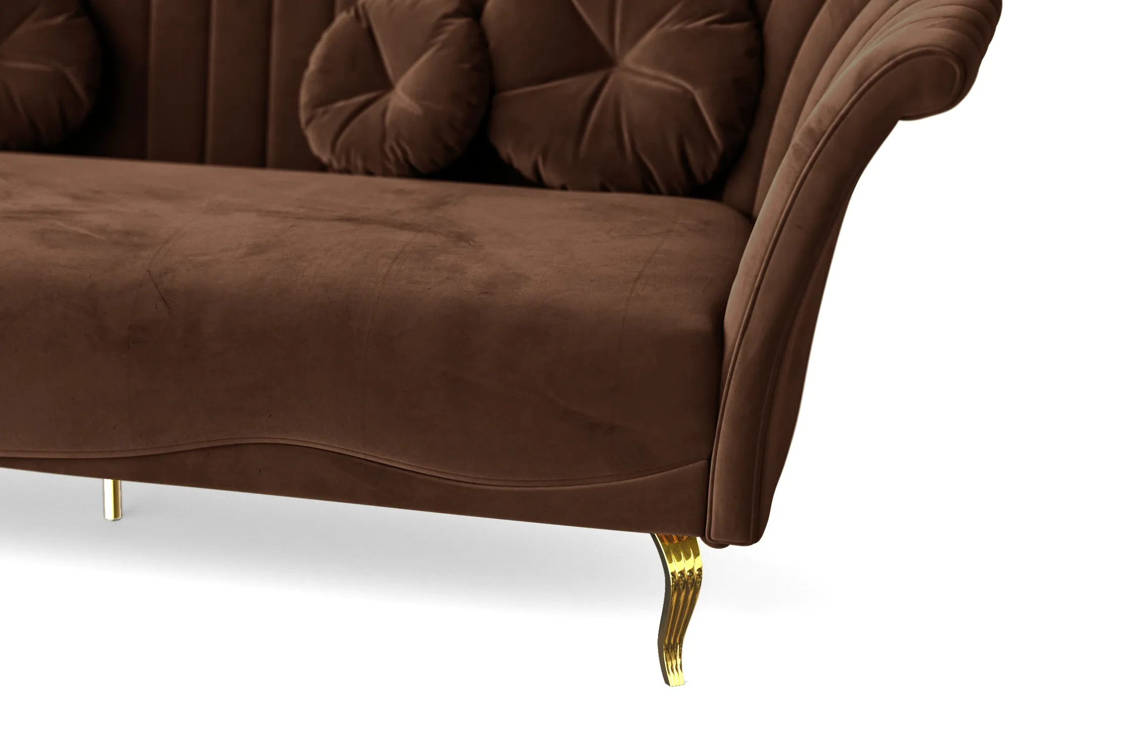 Milan 3 Seater Sofa Coffee Brown Velvet