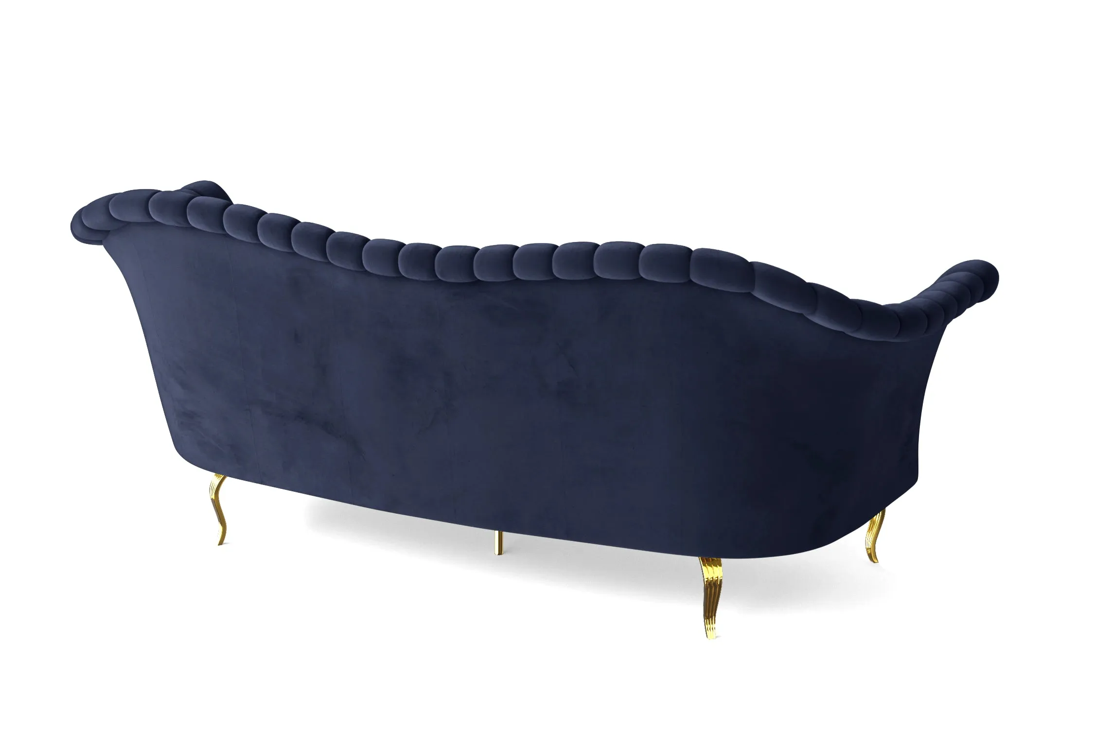 Milan 3 Seater Sofa Dark Blue Velvet