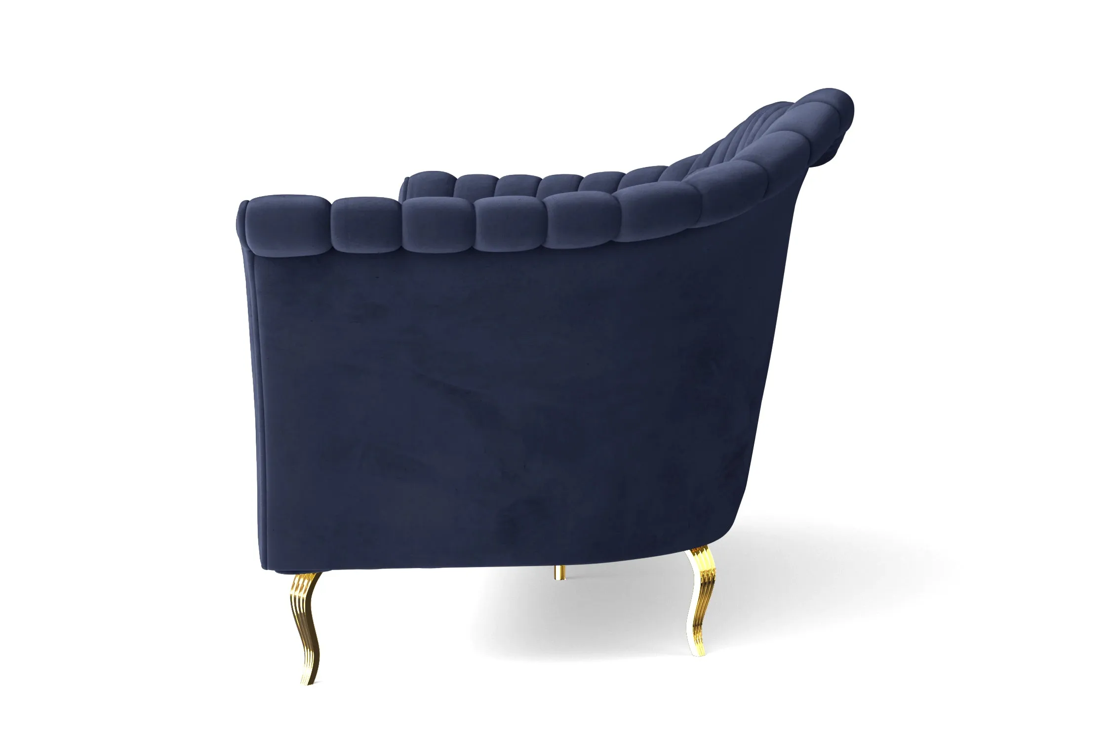 Milan 3 Seater Sofa Dark Blue Velvet