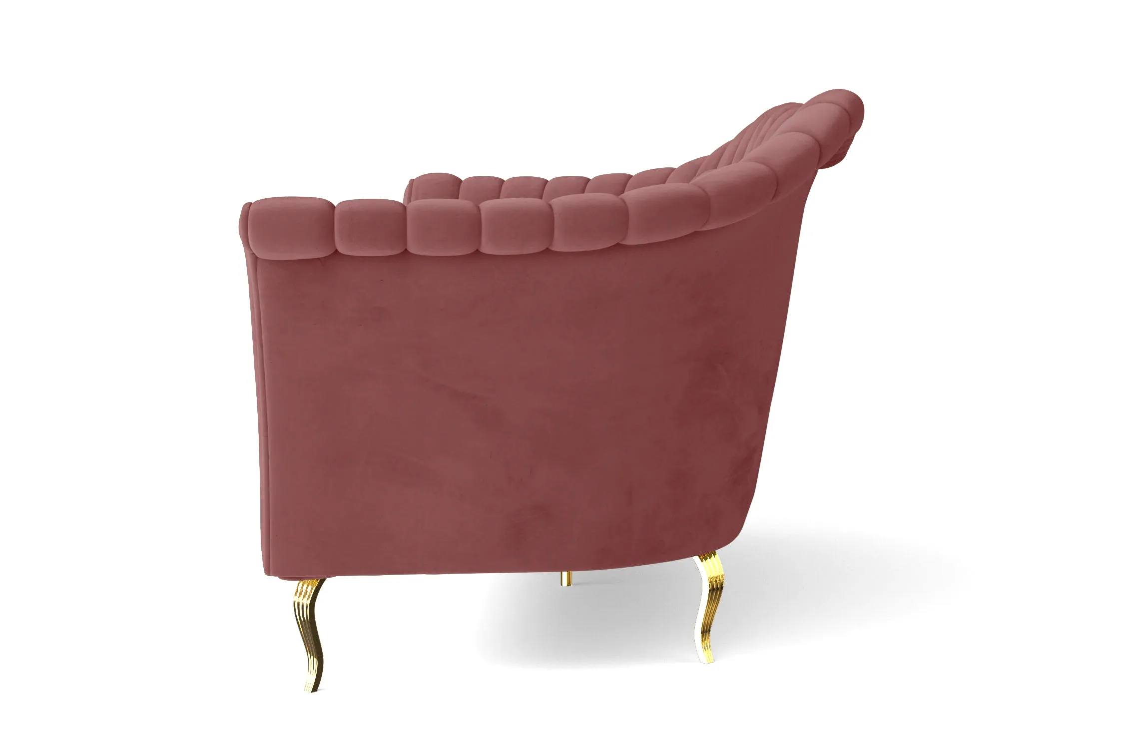 Milan 3 Seater Sofa Pink Velvet