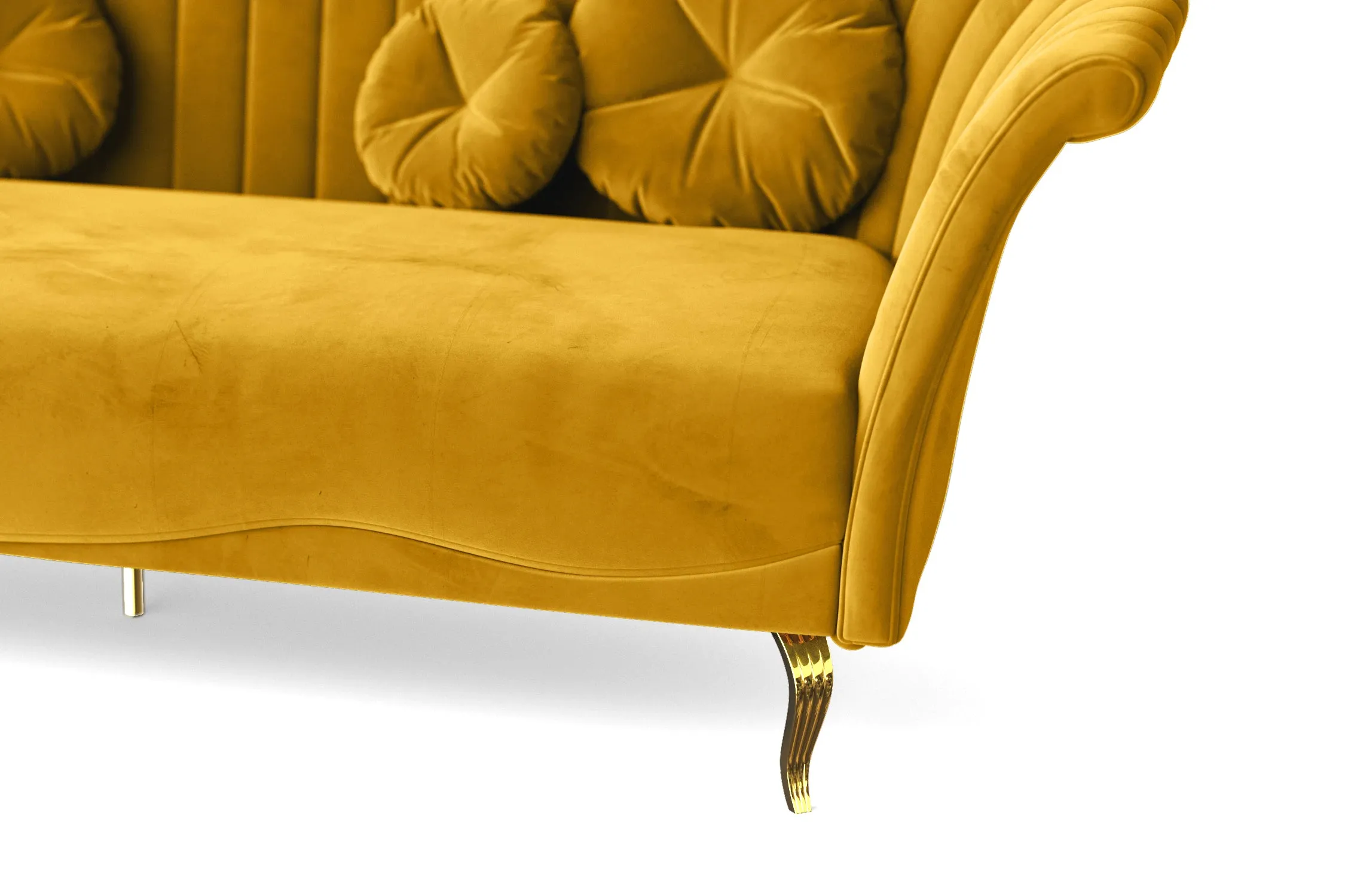 Milan Armchair Yellow Velvet