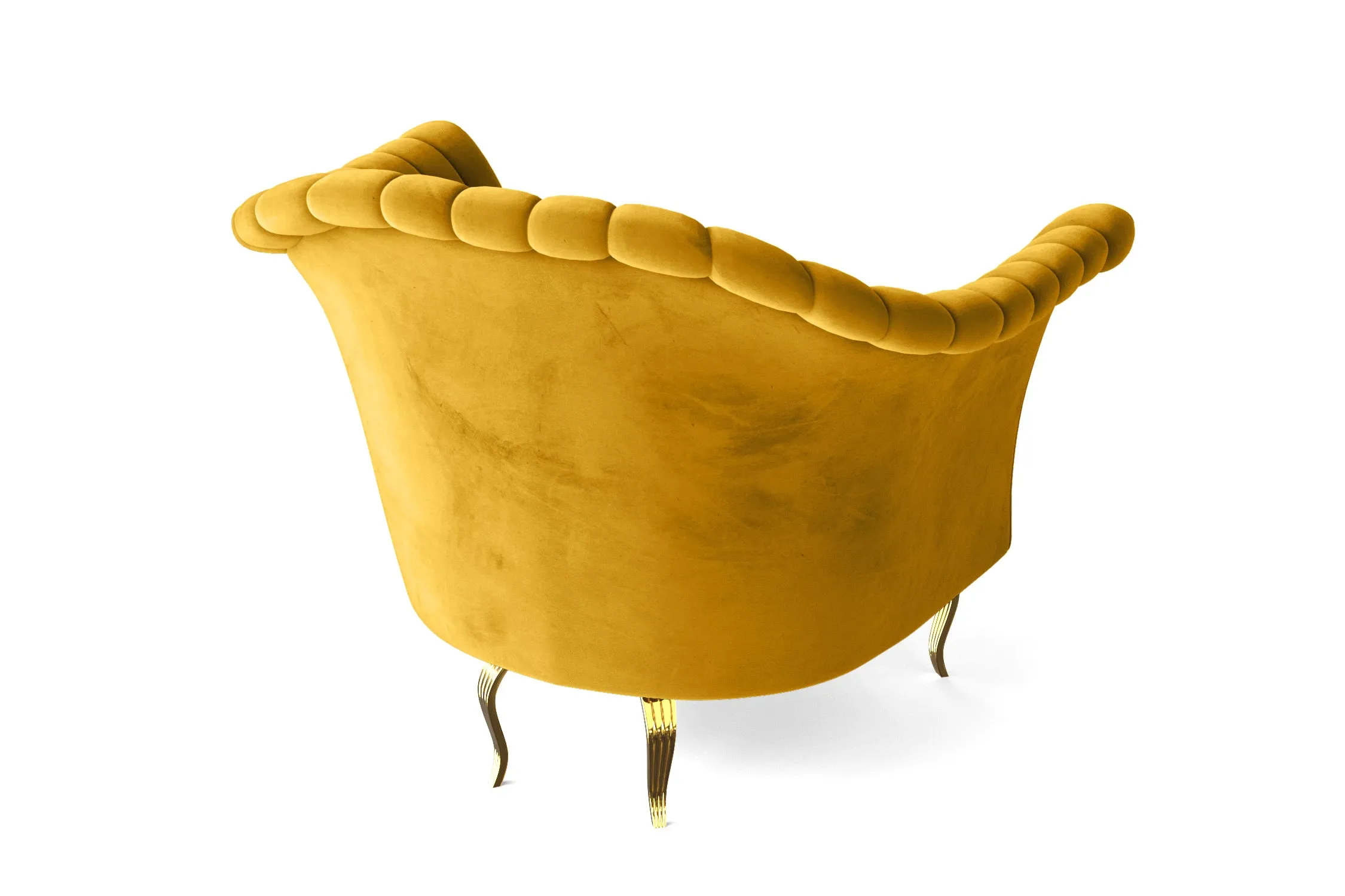 Milan Armchair Yellow Velvet