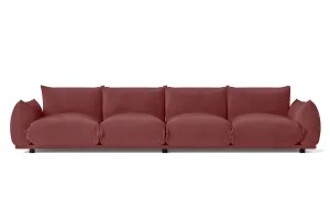 Minneapolis 4 Seater Sofa Pink Velvet