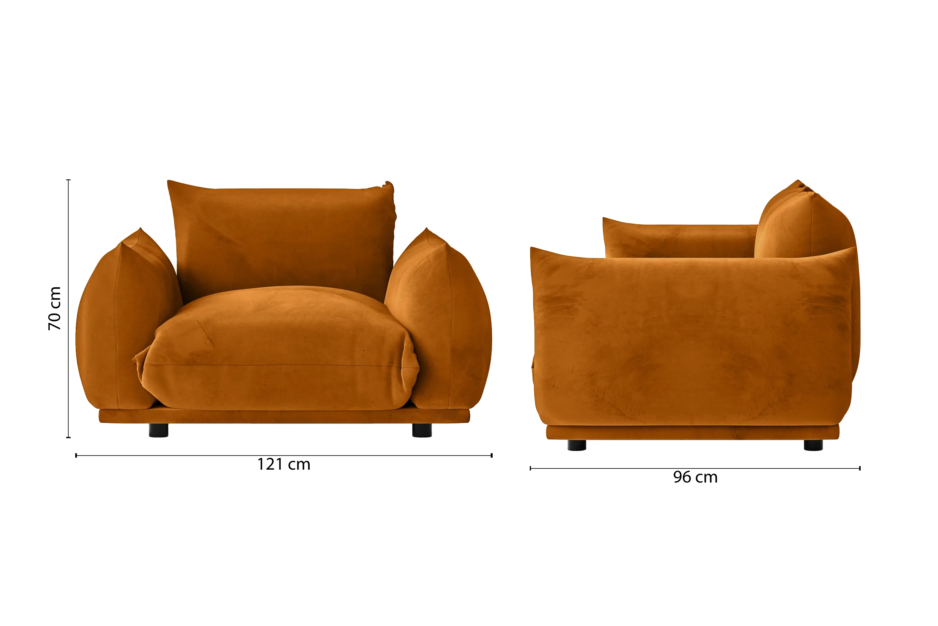 Minneapolis Armchair Gold Velvet