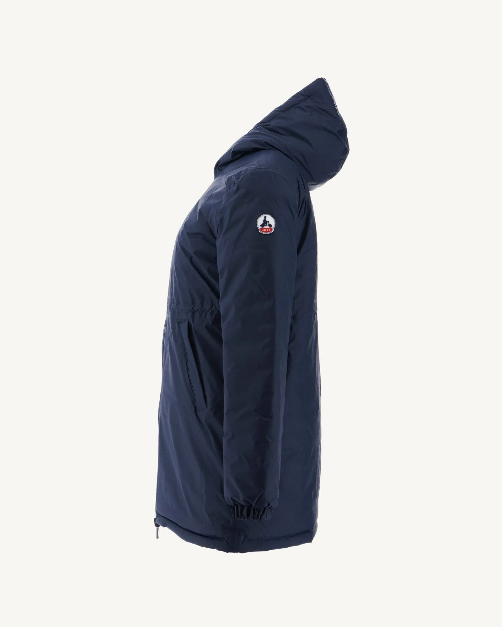 Navy Roma long reversible puffer jacket