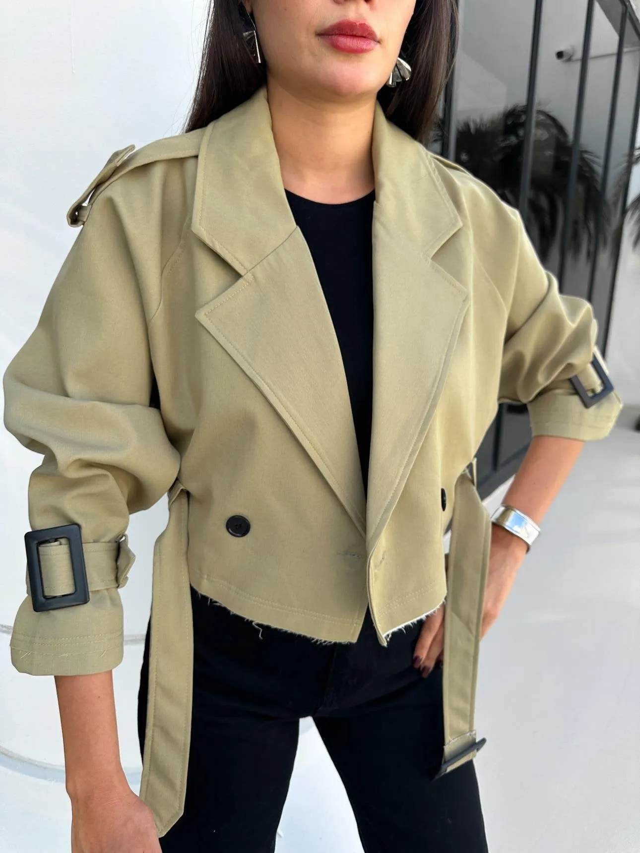 Olive Parkas Short Jacket