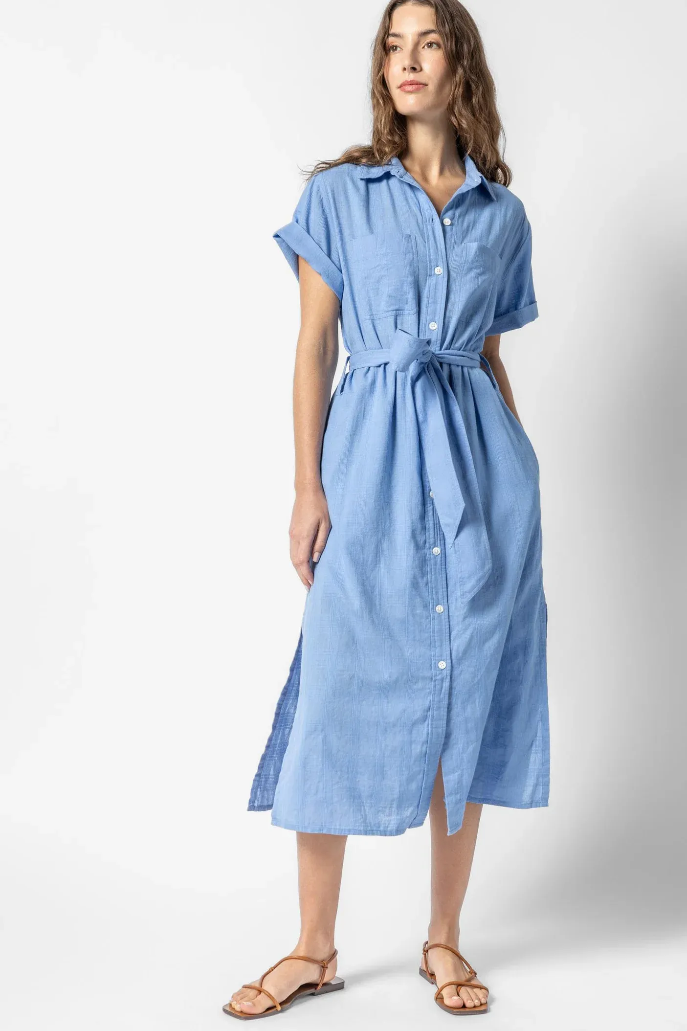 PA2550h Lilla P Belted Shirt Dress