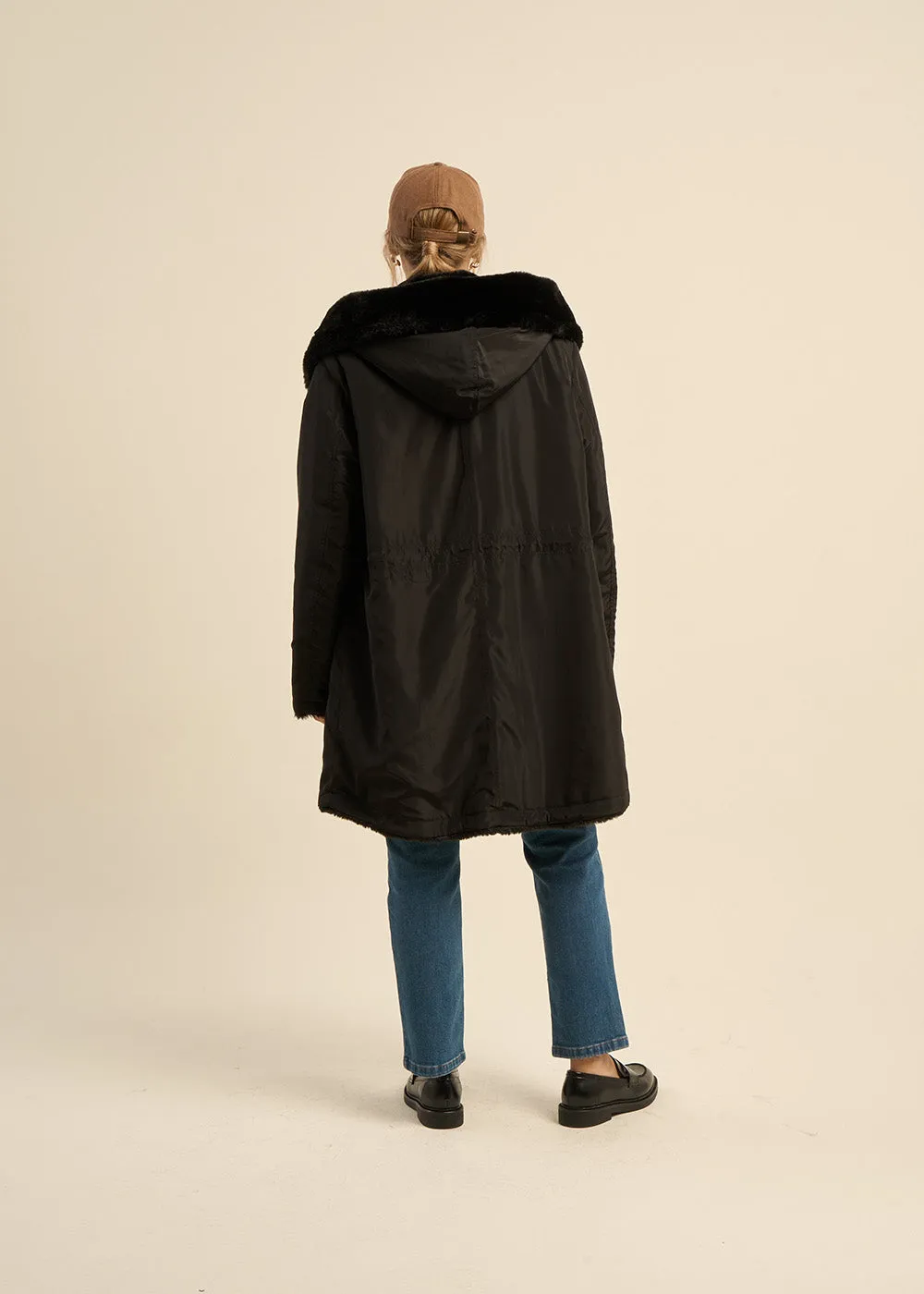 Parka bi-matière réversible