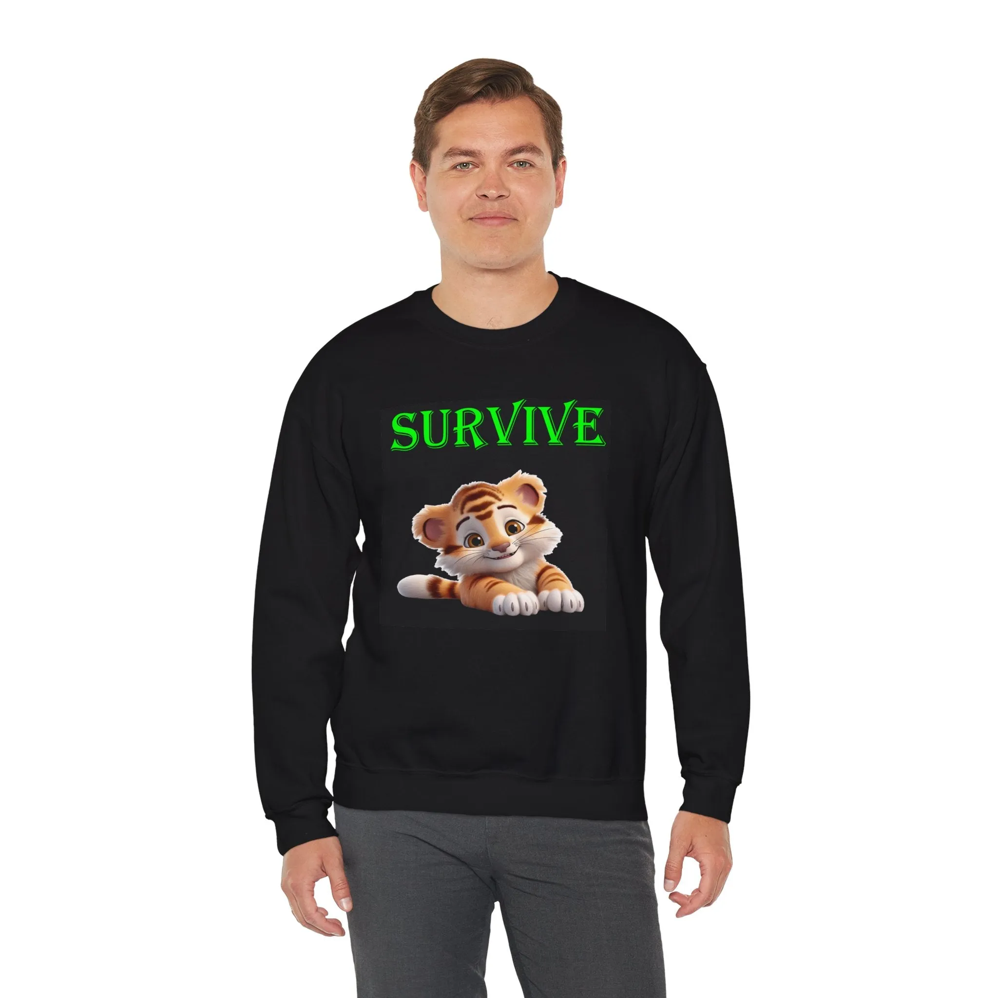 Princess Grace  Survive Tiger Crewneck Sweatshirt for Animal Lovers