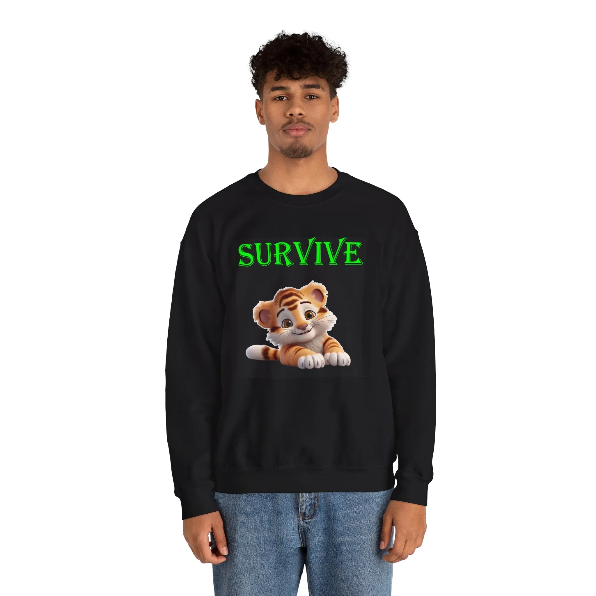 Princess Grace  Survive Tiger Crewneck Sweatshirt for Animal Lovers