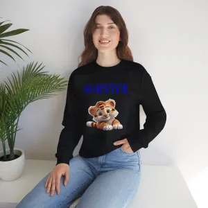 Princess Grace  Survive Tiger Unisex Heavy Blend™ Crewneck Sweatshirt