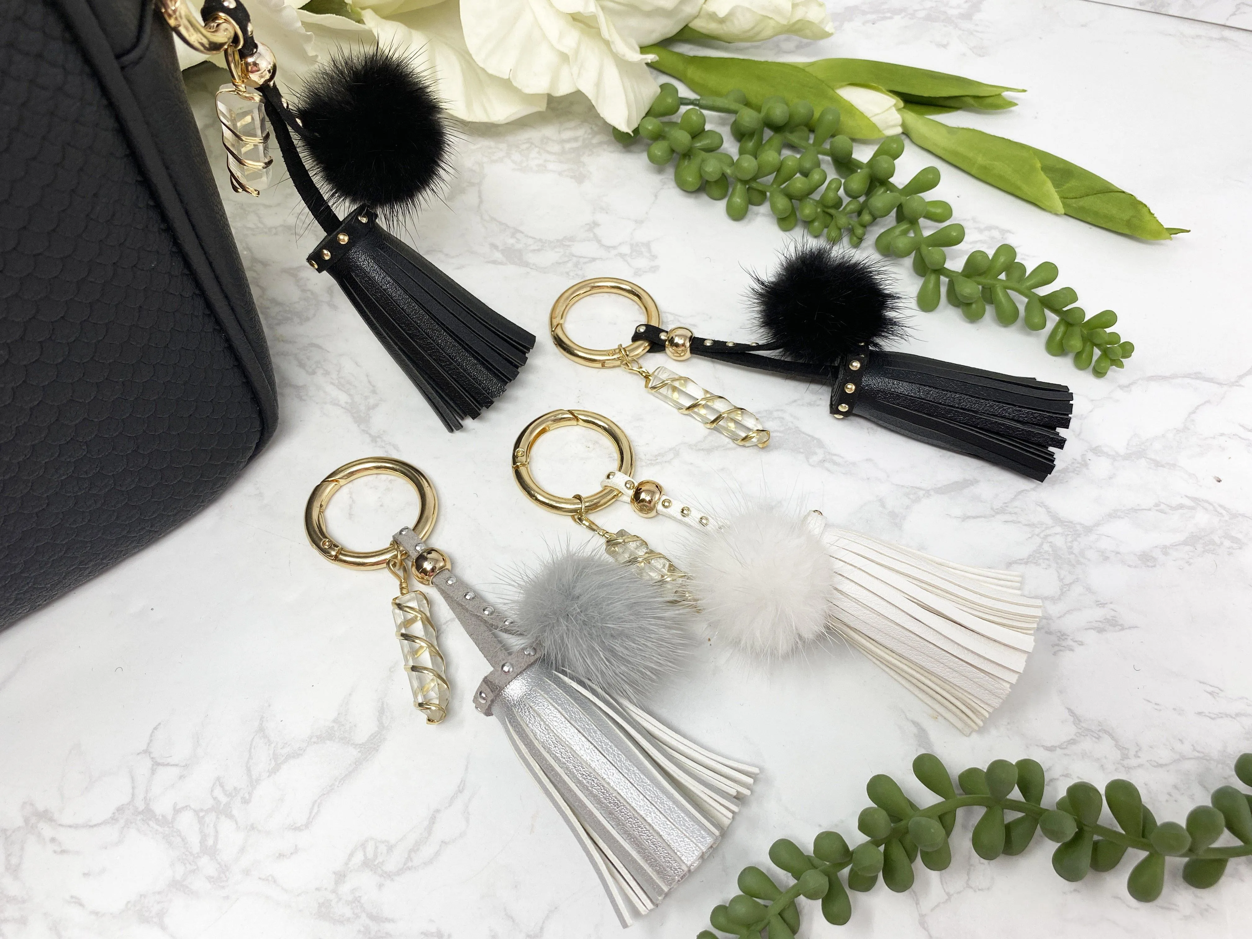 Quartz Tassel Keychain