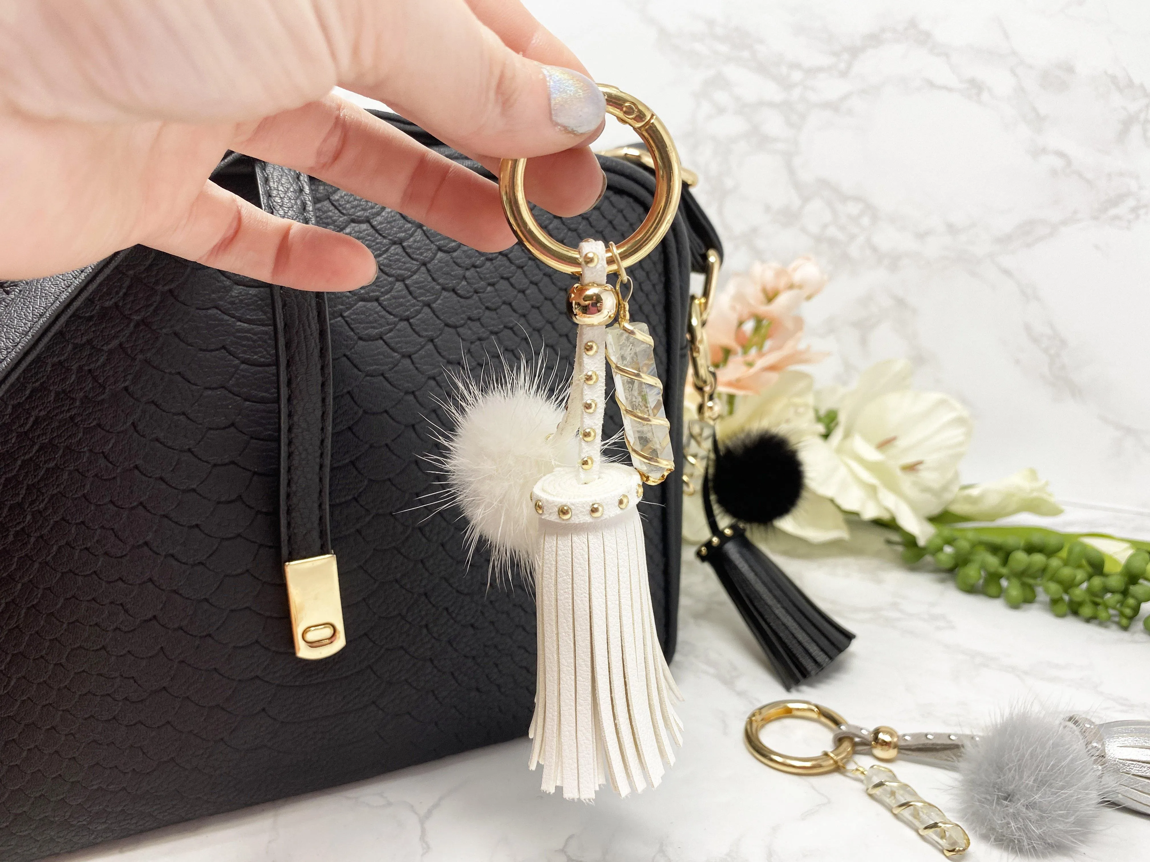 Quartz Tassel Keychain