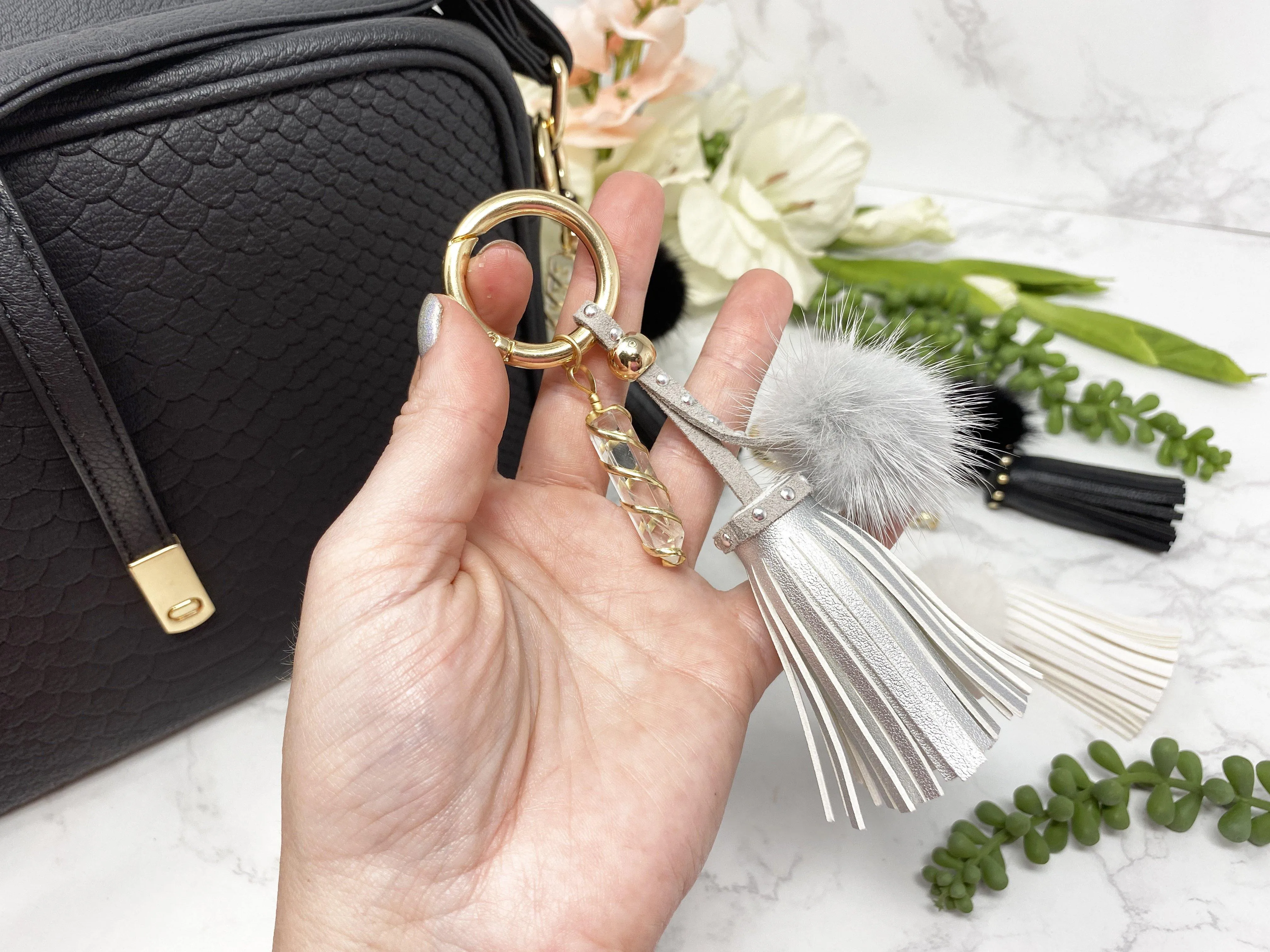 Quartz Tassel Keychain