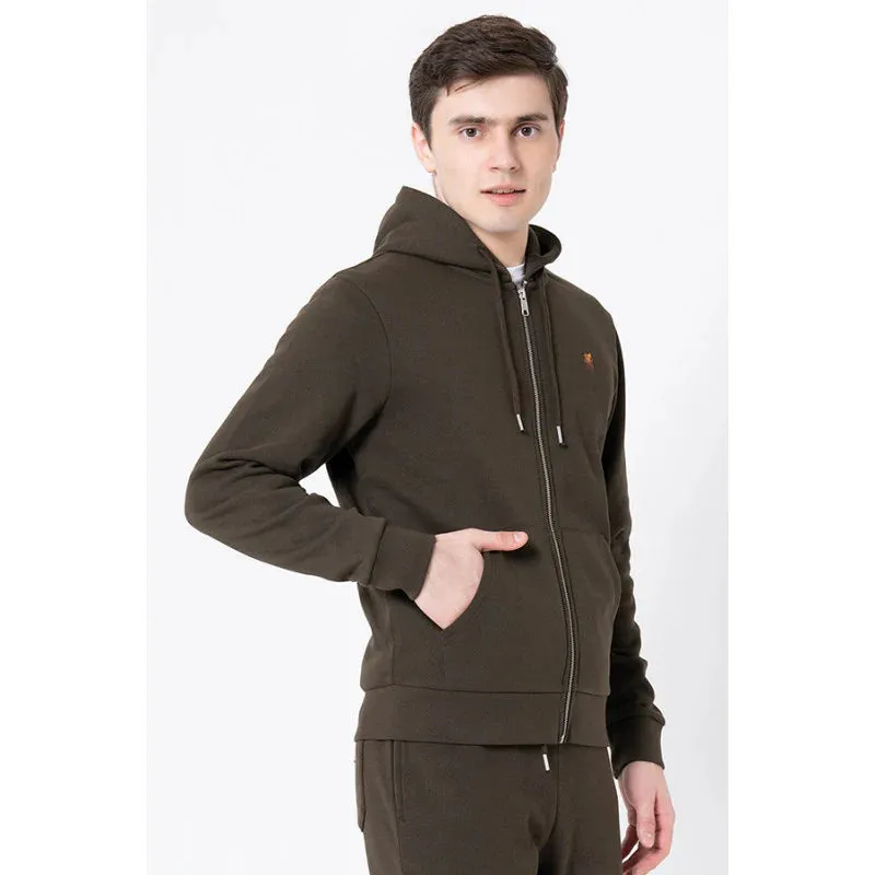 RedTape Men's Dark Olive Solid Hoodie