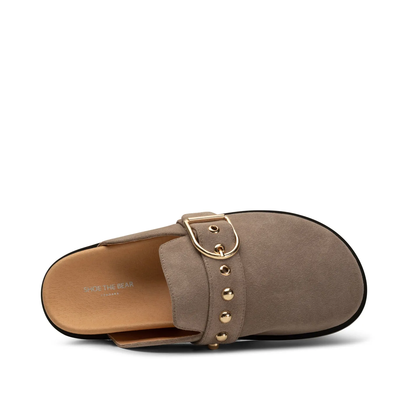 Siri Buckle Clog Suede - TAUPE