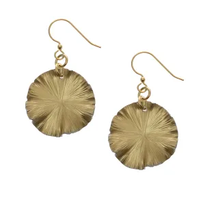 Small Gold Anodized Lily Pad Leaf Drop Earrings