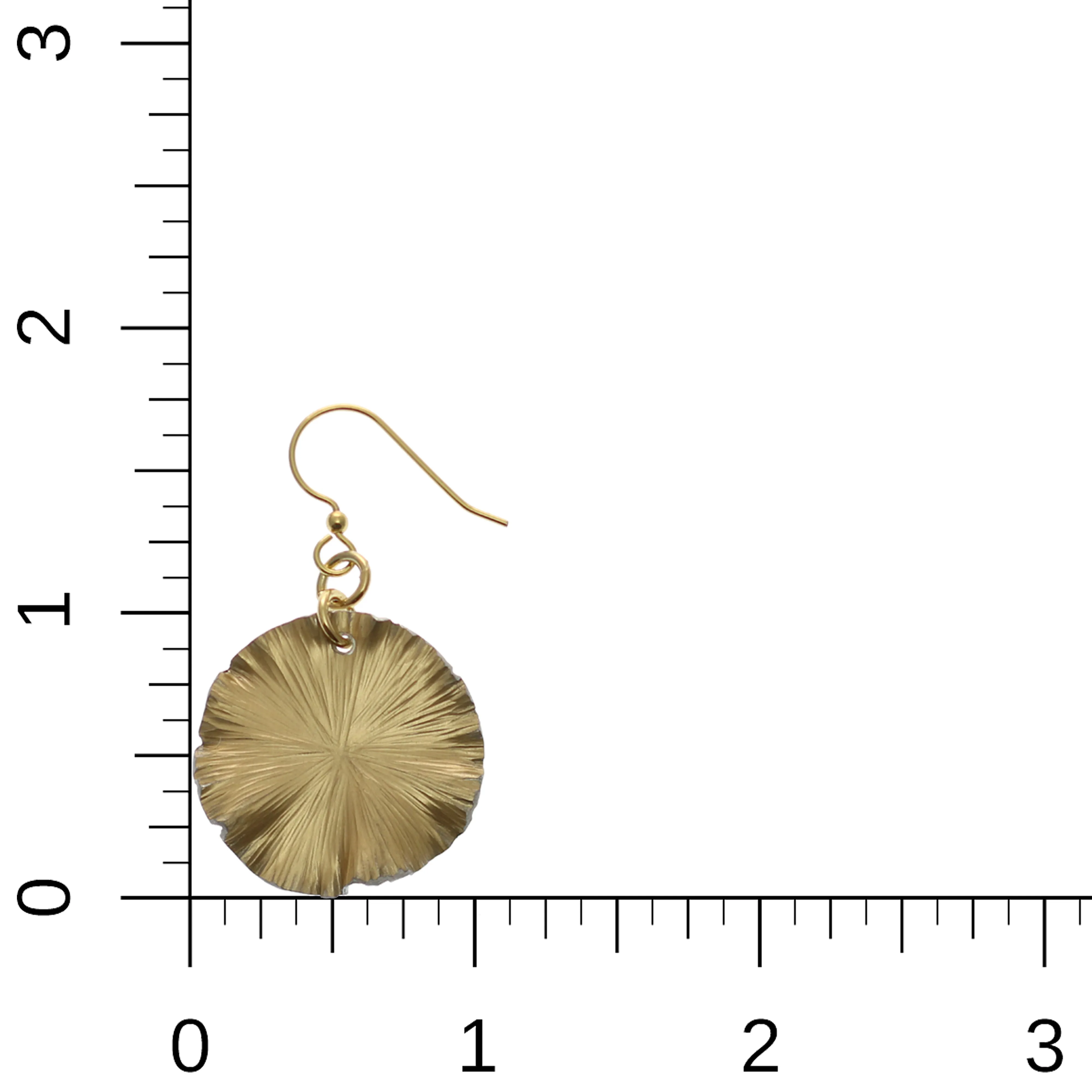 Small Gold Anodized Lily Pad Leaf Drop Earrings