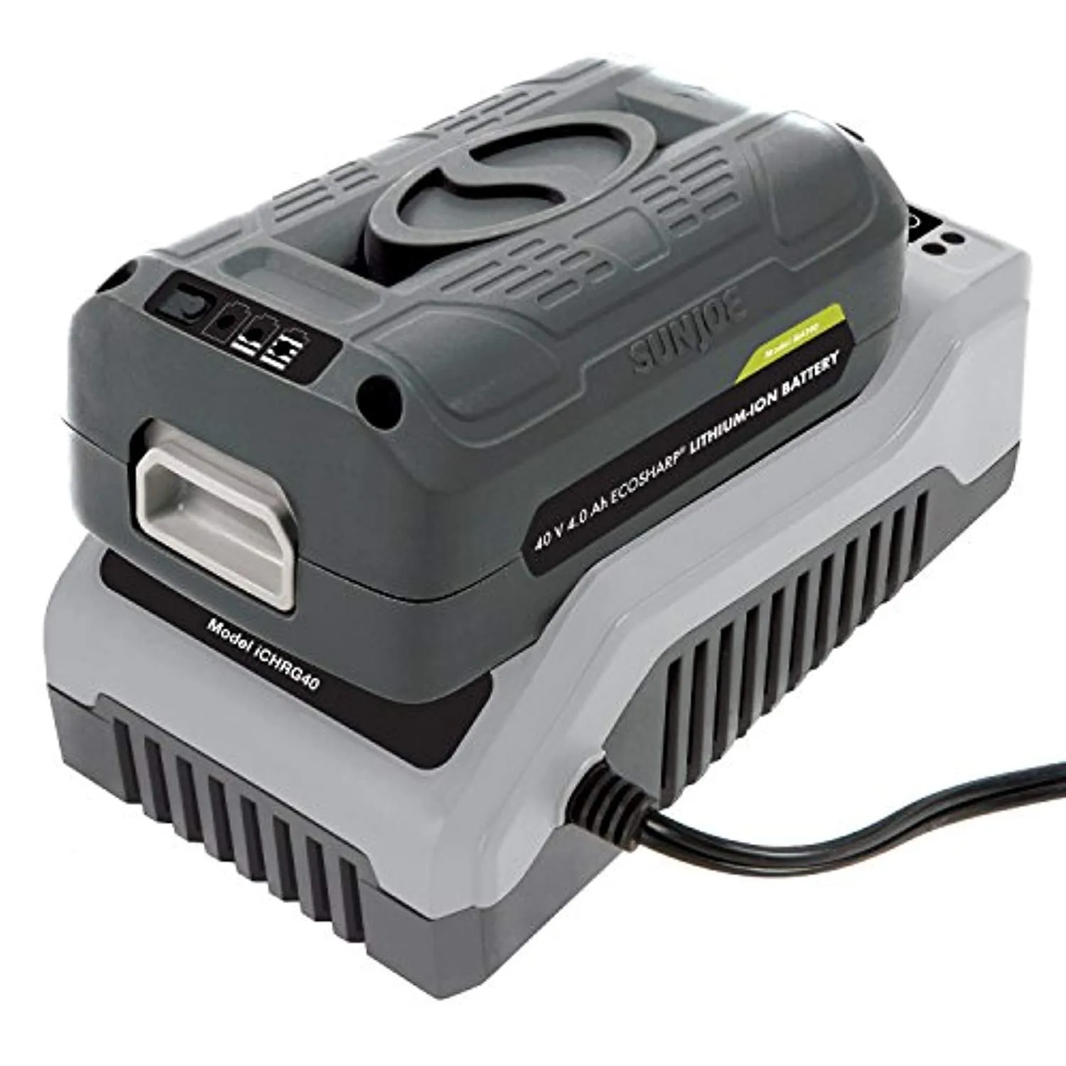 Snow Joe   Sun Joe iONMAX iBAT40 EcoSharp Lithium-Ion Battery | 40 Volt | 4.0 Ah