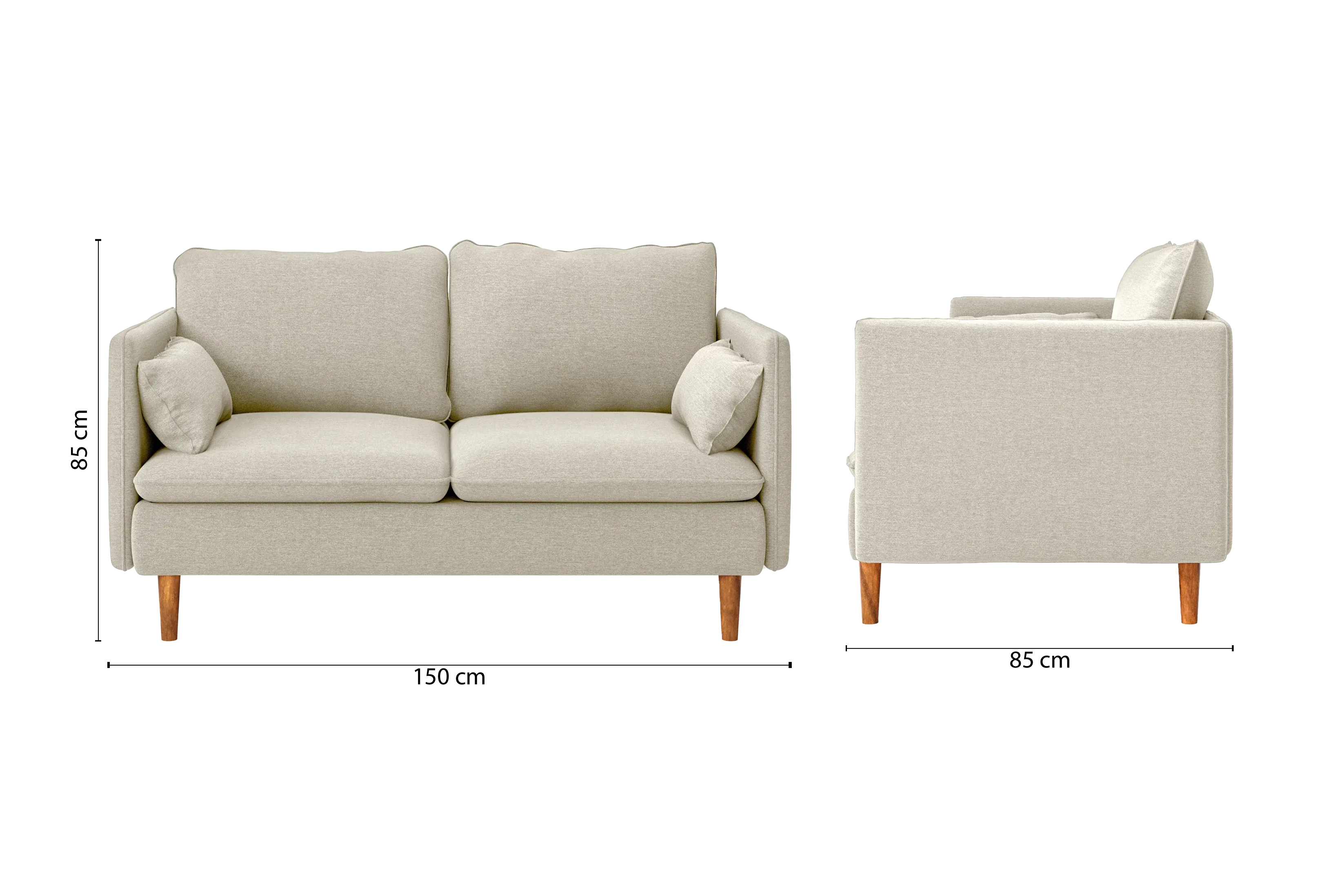 Tirreni 2 Seater Sofa Cream Linen Fabric