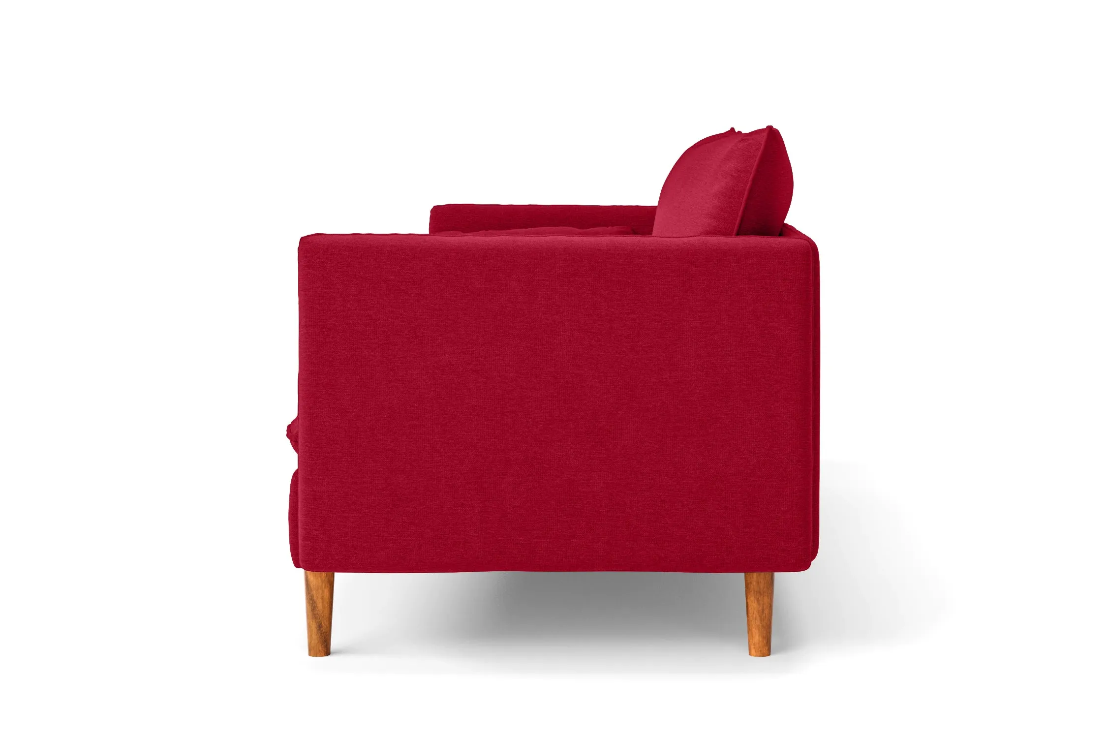 Tirreni 4 Seater Sofa Red Linen Fabric