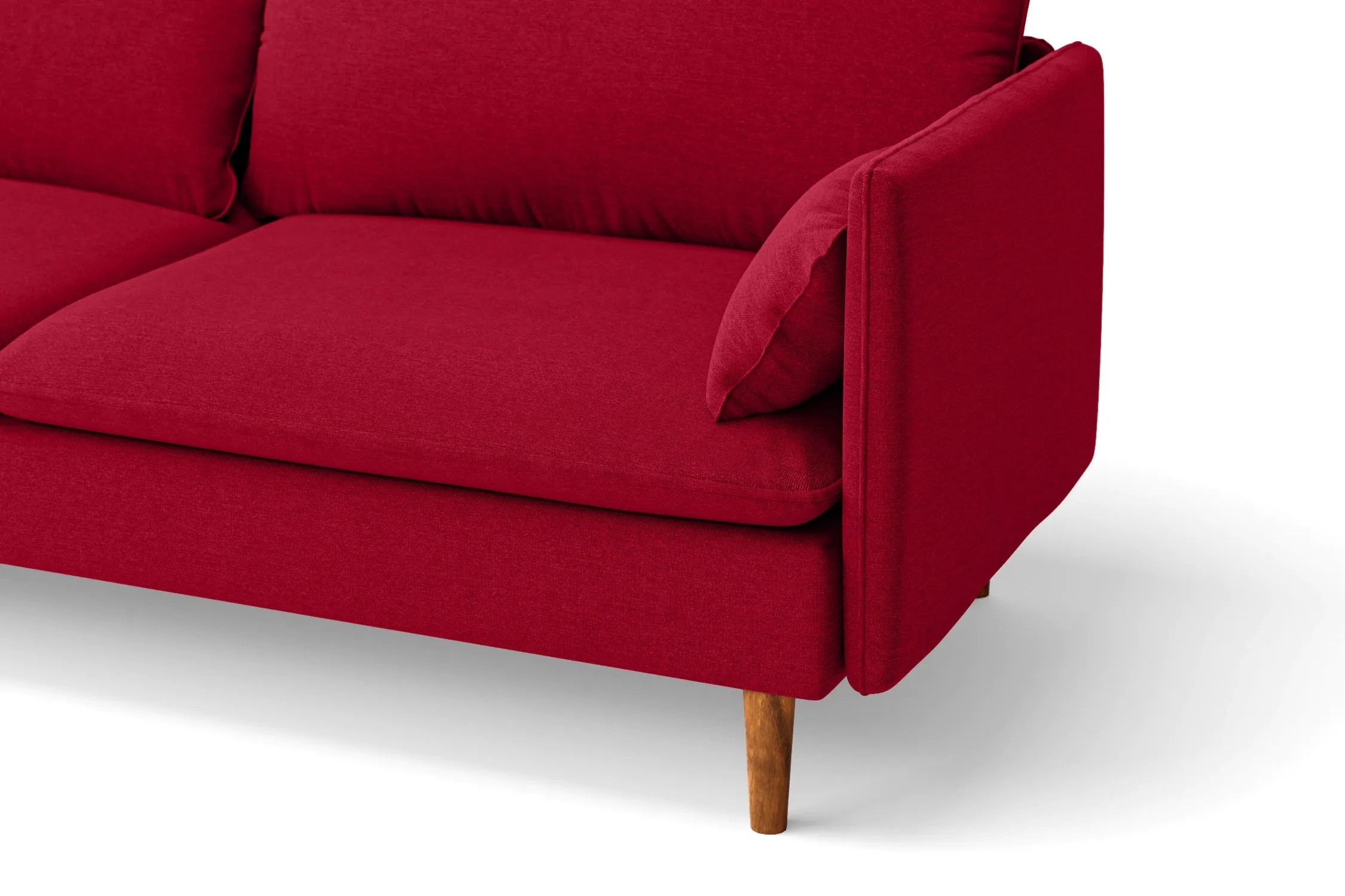 Tirreni 4 Seater Sofa Red Linen Fabric