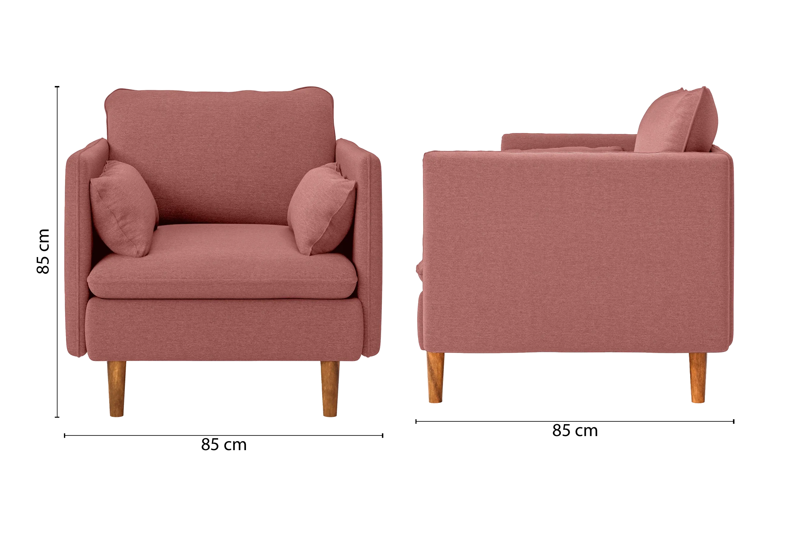 Tirreni Armchair Rose Pink Linen Fabric