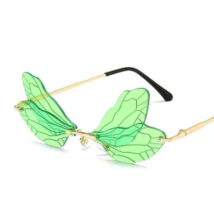 Unisex Vintage Dragonfly Frameless Gradient Clear Lens Sunglasses