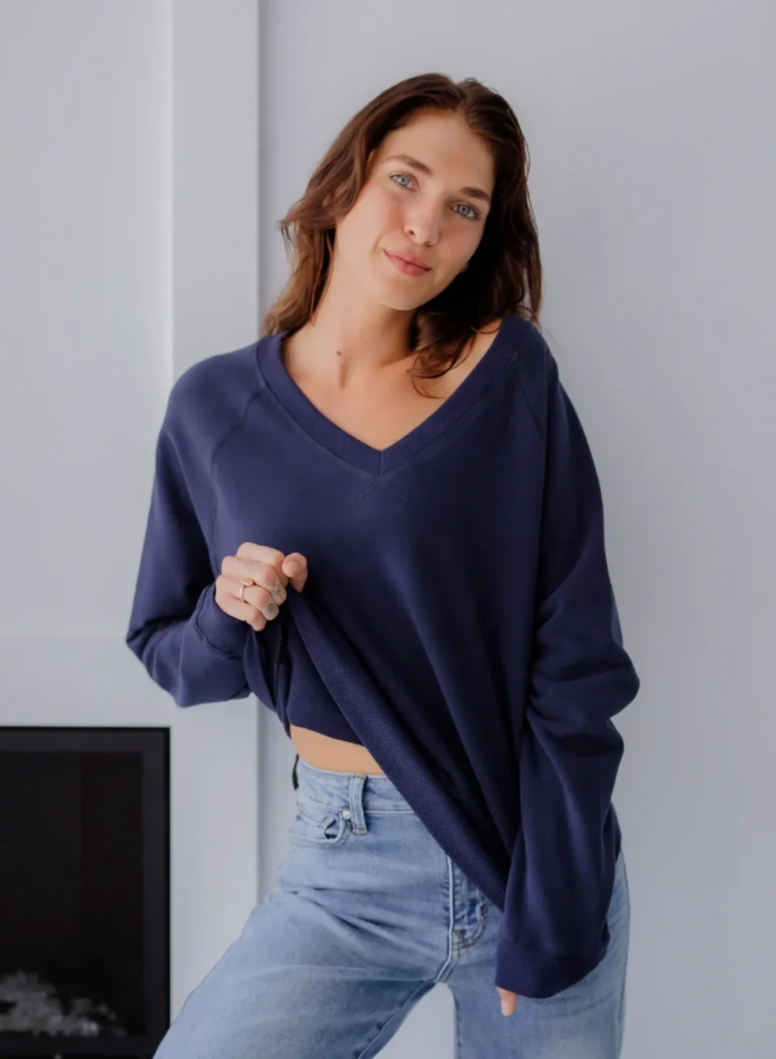 V Neck Sweatshirt