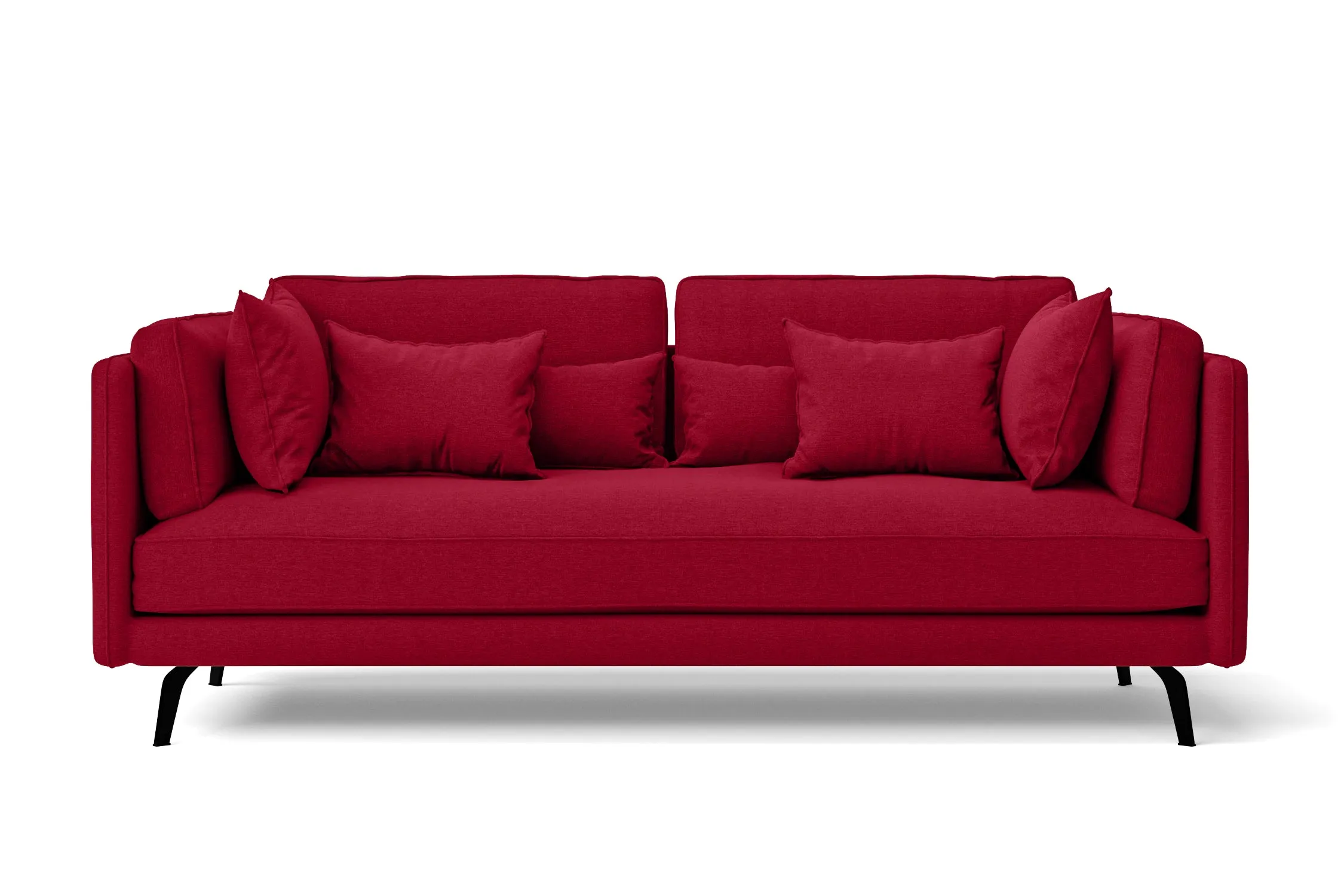 Velletri 3 Seater Sofa Red Linen Fabric