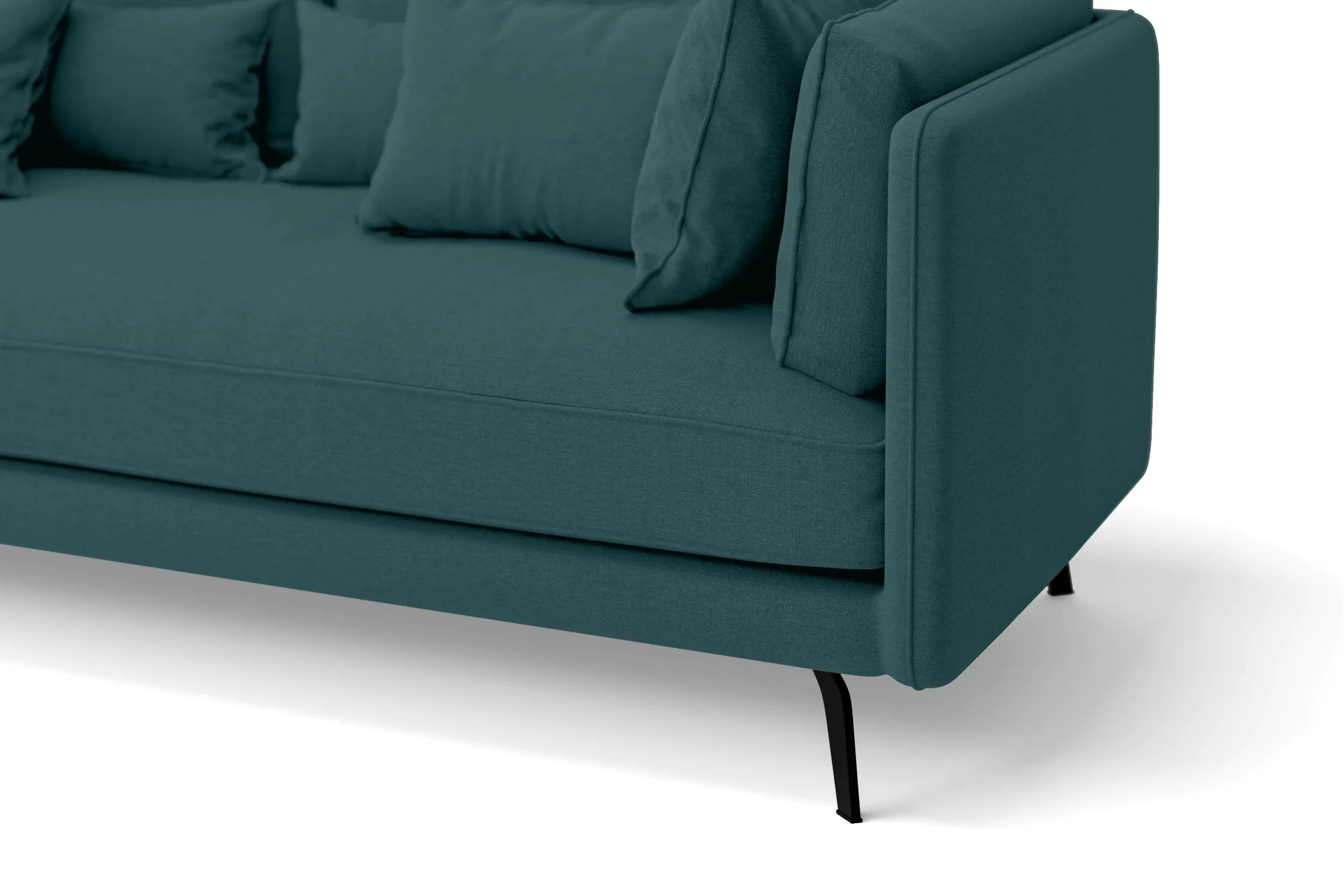 Velletri 3 Seater Sofa Teal Linen Fabric