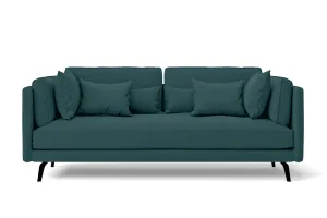 Velletri 3 Seater Sofa Teal Linen Fabric