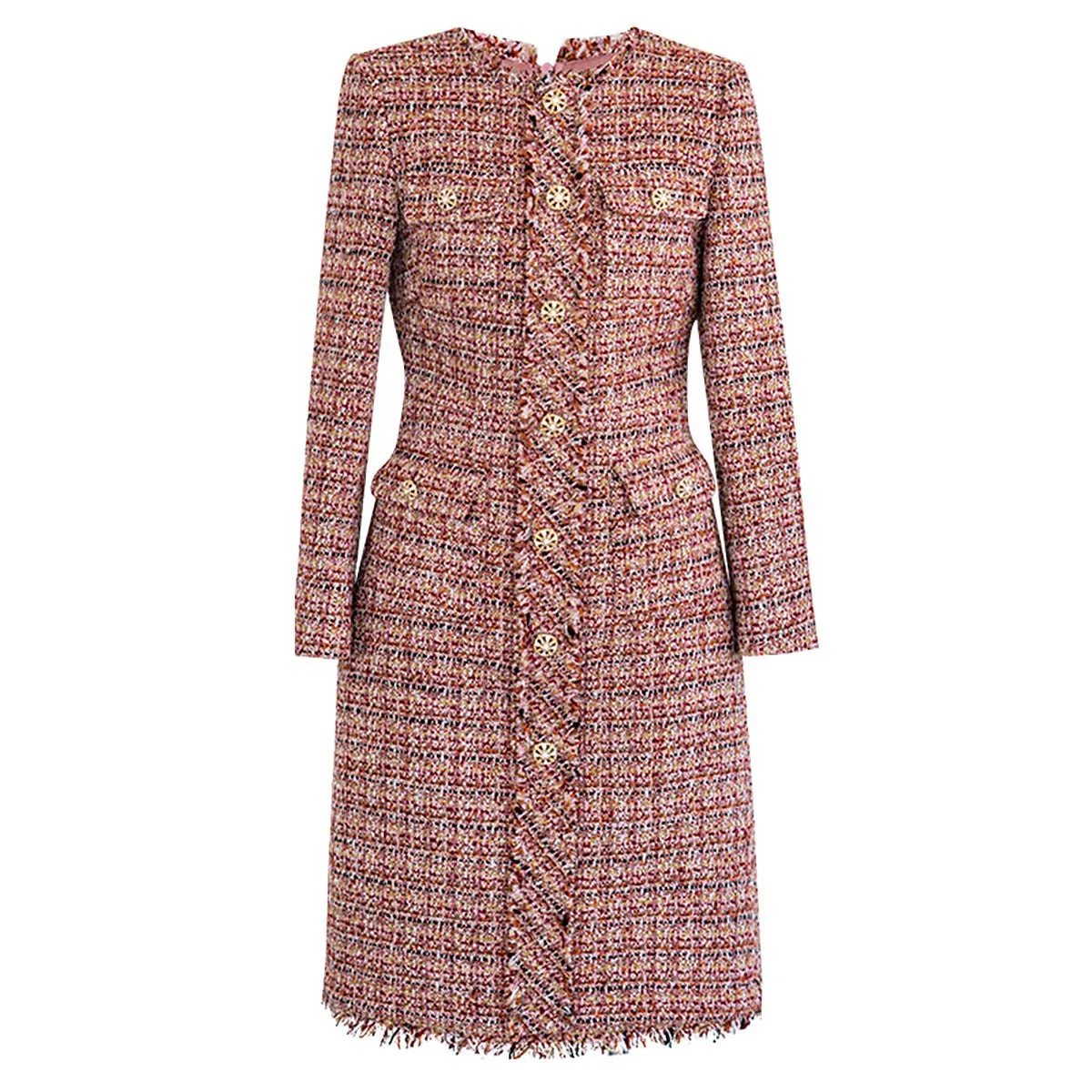 Vintage Tweed Pink Office Dress