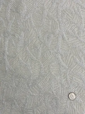 Whtie Sequin & Beads On Silk Chiffon JEC-024-3 Fabric