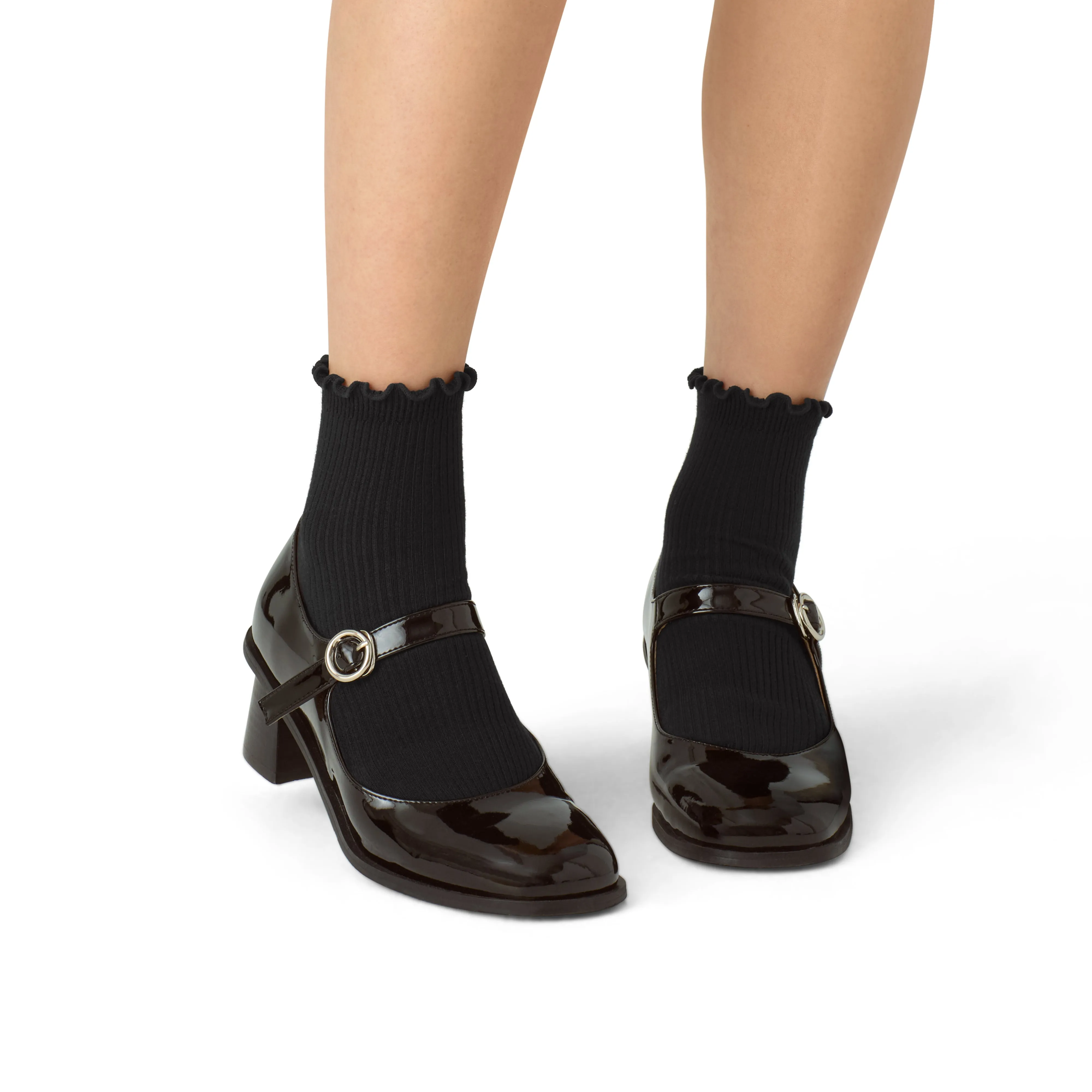 Women's Frilly Rib Quarter Socks