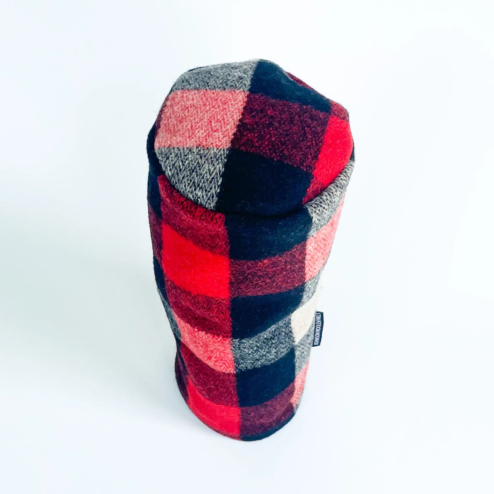 Wool Driver Headcover - Red Ivory Black Buffalo Check