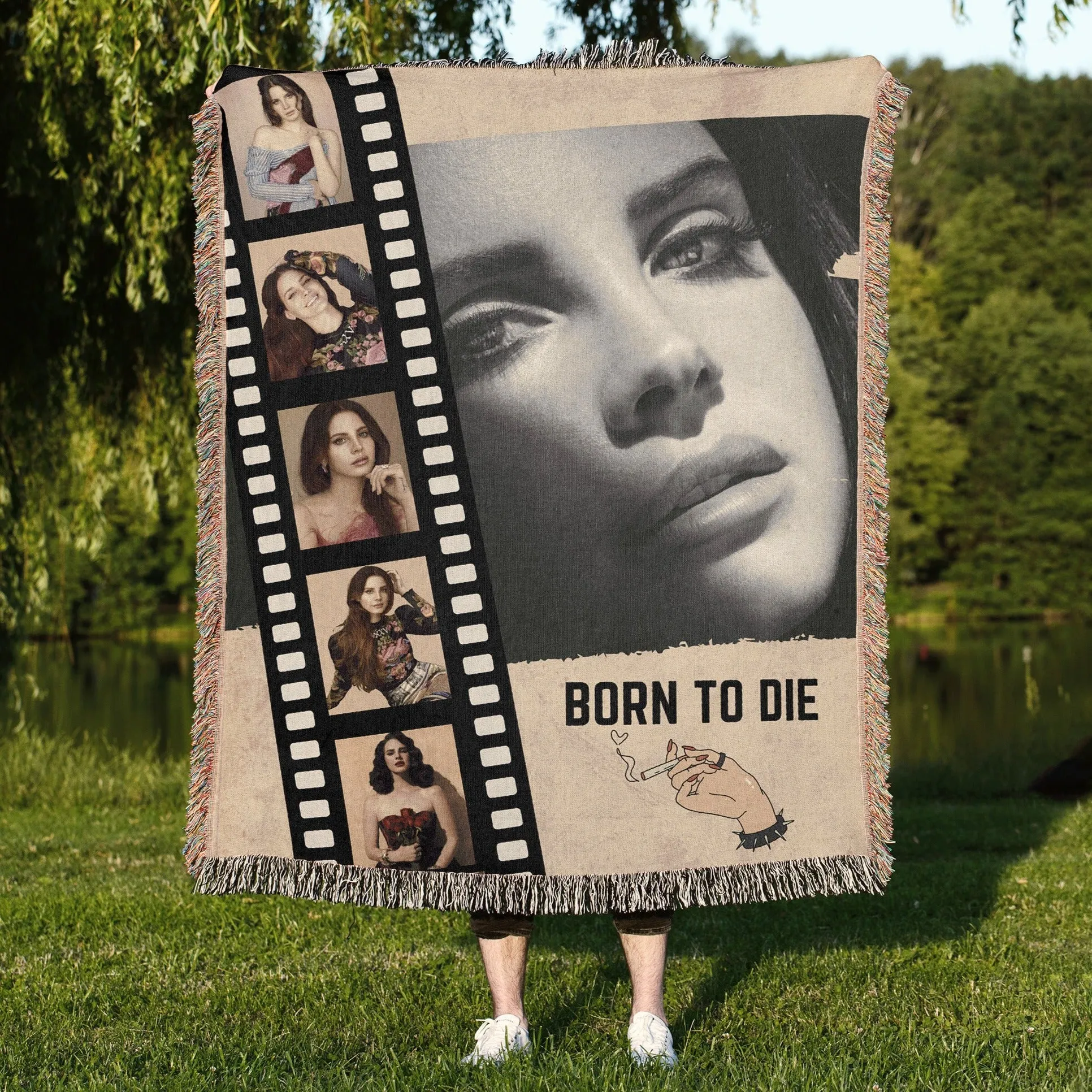 Woven Blankets Luxurious Cotton Woven Tapestry Throw Blanket | Lana Del Rey Woven Blanket