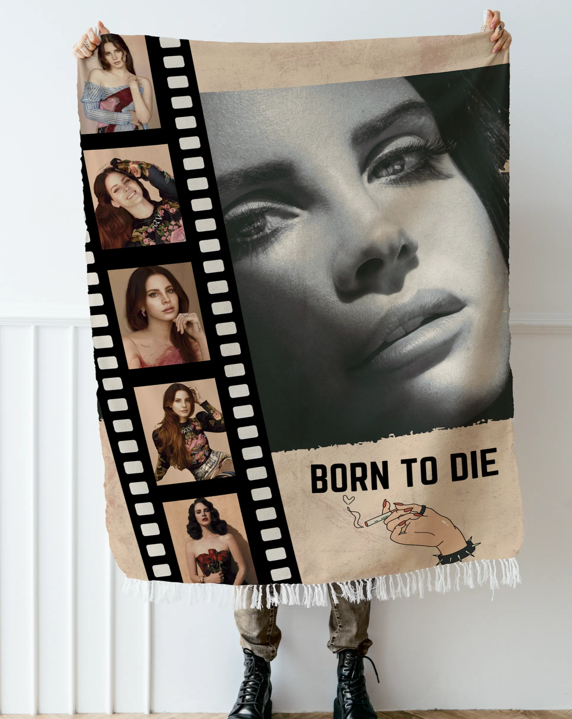 Woven Blankets Luxurious Cotton Woven Tapestry Throw Blanket | Lana Del Rey Woven Blanket